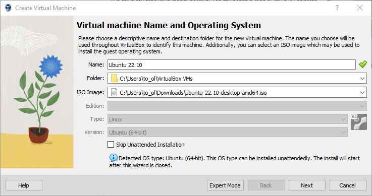 สร้าง VM ใน VirtualBox